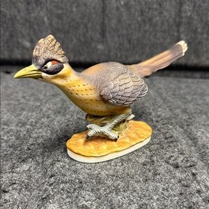 Lefton Ceramic Bird Figurine with Brown and Gray Plumage